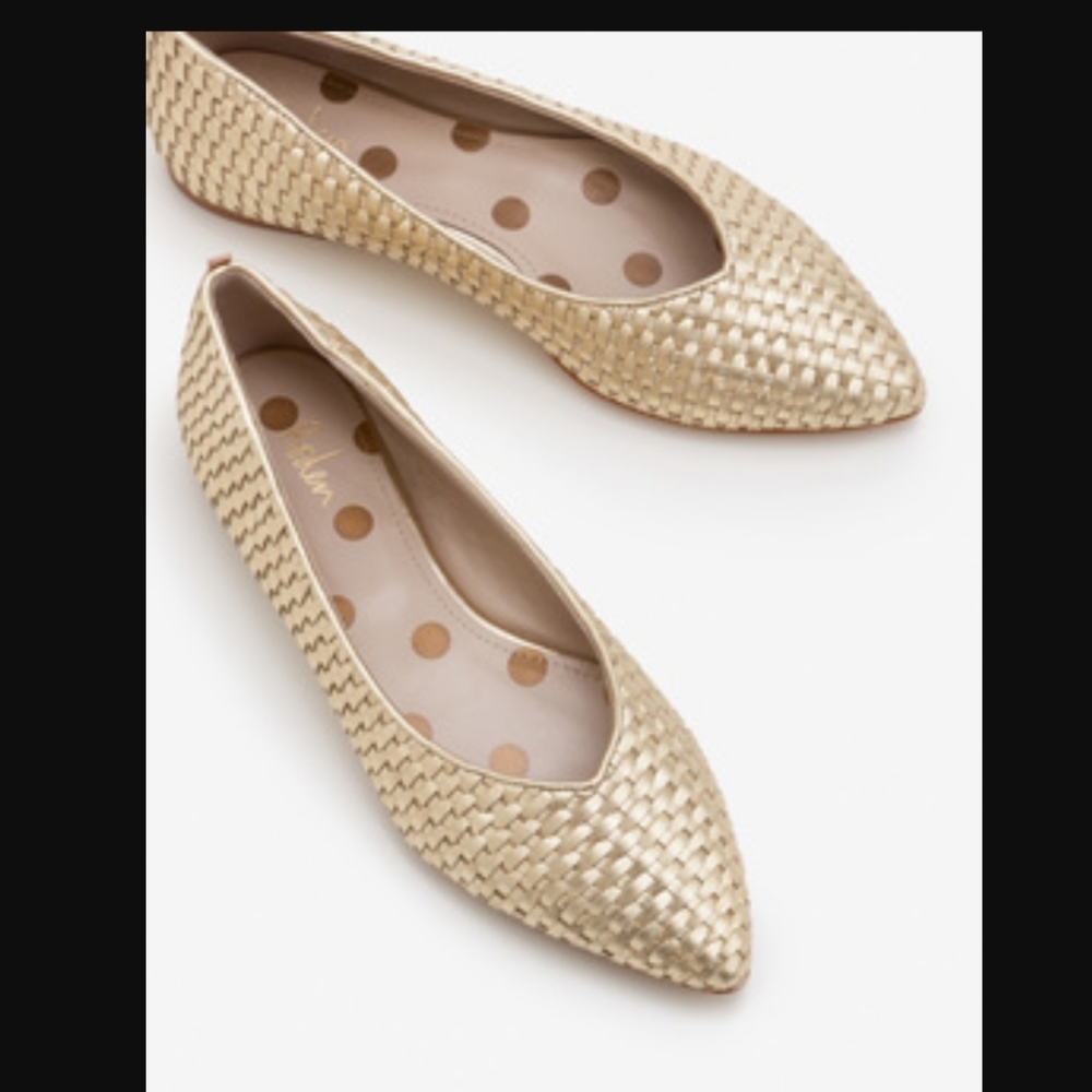 Boden hazel flats gold weave 40 9
